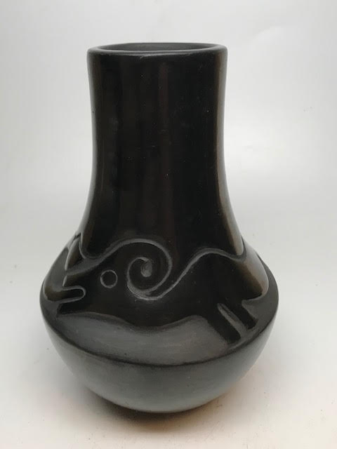 San Ildefonso Long Neck Vase Rose Gonzalez